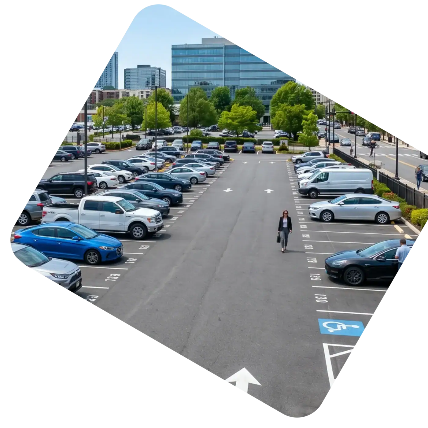 Modern Commercial Parking Lot