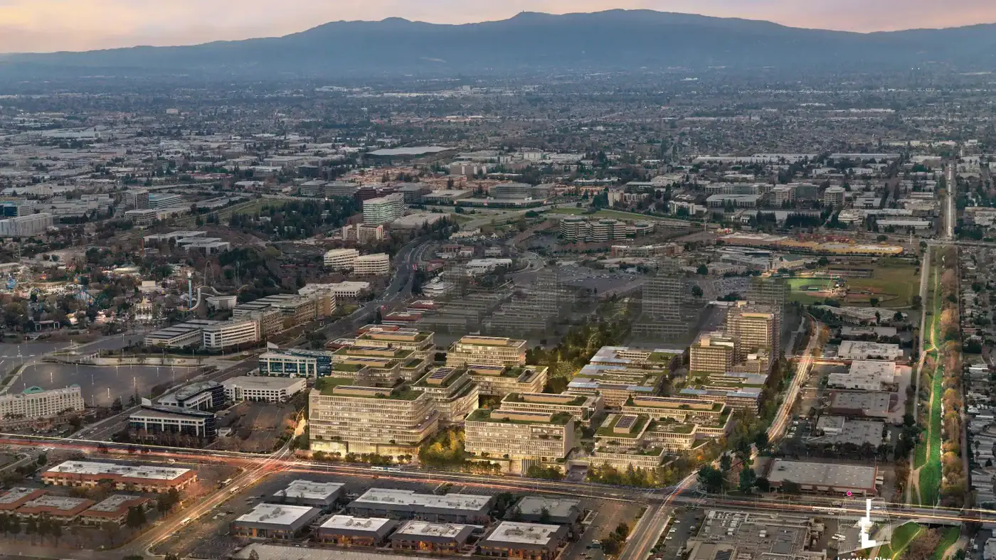 Aerial Rendering Of The Mission Point Development, Santa Clara